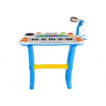 Klávesy s mikrofónom, stoličkou a USB - modré